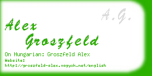 alex groszfeld business card